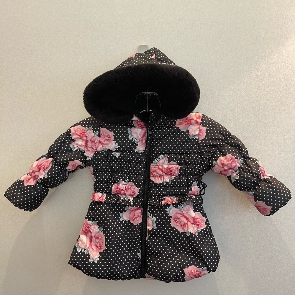Rothschild Jacket Floral Polka Dot Black Puffer Hoodie Toddler 18 Months